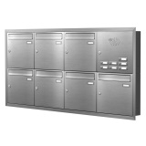 Unterputz Briefkastenanlage 7 Fcher mit Funktionskasten Edelstahl Cenator KN-UP-71-110-E 