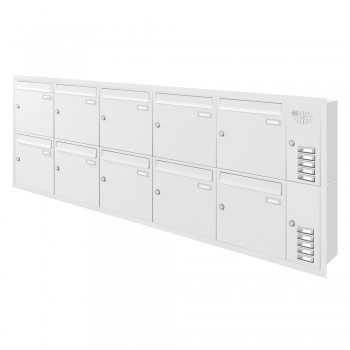 Unterputz Briefkastenanlage 10 Fcher mit Funktionskasten Cenator KN-UP-101-110 