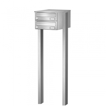 Briefkastenanlage freistehend Edelstahl 2 Fcher Cenator KN-FS-20-244-H-E zum Einbetonieren