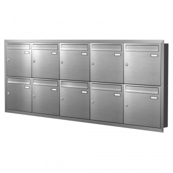 Unterputz Briefkastenanlage 10 Fcher Edelstahl Cenator KN-UP-100-110-E