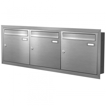 Unterputz Briefkastenanlage 3 Fcher Edelstahl Cenator KN-UP-30-110-E-B