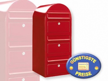 Briefkastenanlage 3 Fcher rot Cenator BF 445