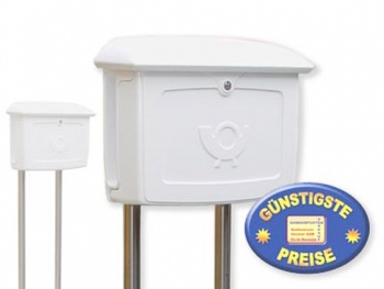 Briefkasten Kunststoff wei mit Stnder Cenator BW 202 