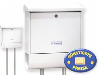 Standbriefkasten mit Zeitungsfach wei Cenator BW 213