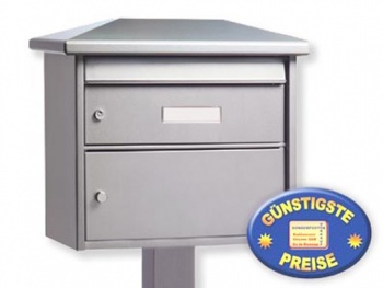 Standbriefkasten mit Paketfach silber Cenator BW 219 