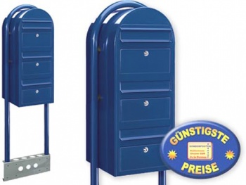 Briefkastenanlage 3 Fach blau freistehend Cenator BF 534 