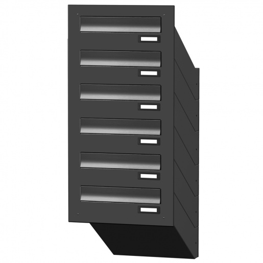 Mauerdurchwurf Briefkastenanlage 6 F�cher Cenator KN-MD-60-OR anthrazitgrau RAL 7016