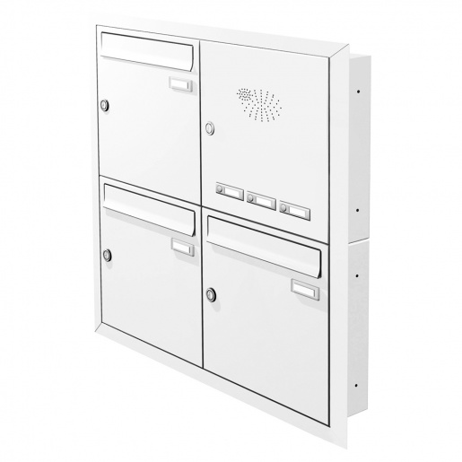 Unterputz Briefkastenanlage 3 Fcher mit Funktionskasten Cenator KN-UP-31-110 