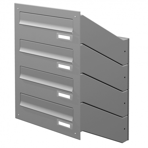 Mauerdurchwurf Briefkastenanlage 4 Fcher Cenator KN-MD-40-OR graualuminium RAL 9007