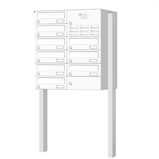 Briefkastenanlage freistehend 9 Fcher mit Funktionskasten Cenator KN-FS-91-244-H 