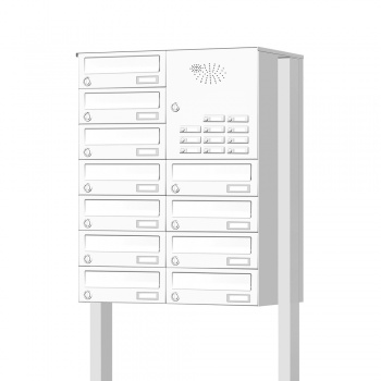 Briefkastenanlage freistehend 11 Fcher mit Funktionskasten Cenator KN-FS-111-244-H 