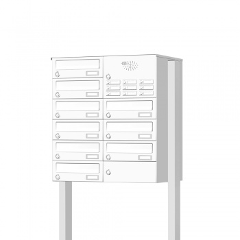 Briefkastenanlage freistehend 9 Fcher mit Funktionskasten Cenator KN-FS-91-244-H