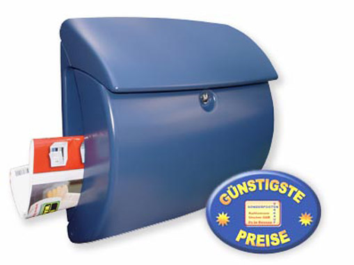 Briefkasten Kunststoff blau Cenator BW 100 