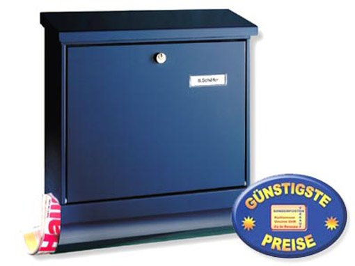Briefkasten mit Zeitungsbox blau Cenator BW 180 