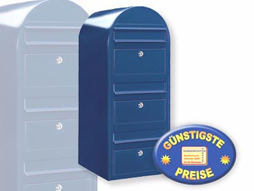 Briefkastenanlage 3 Fcher blau Cenator BF 444 