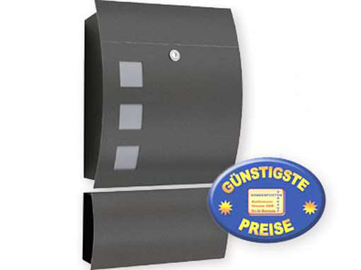 Briefkasten anthrazit mit Zeitungsfach Cenator CM 547 