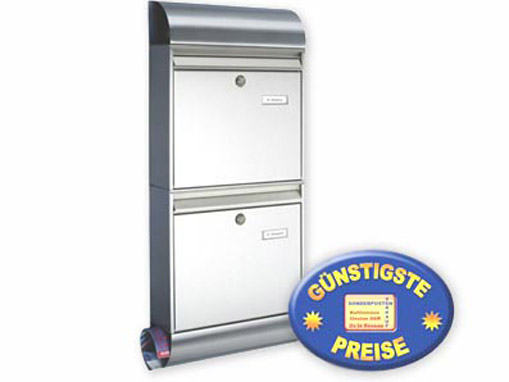 Briefkastenanlage 2-fach Edelstahl mit Box Cenator BW 246 